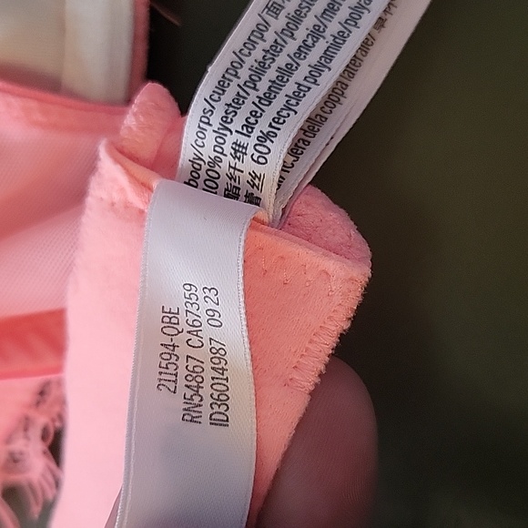 NEW Victorias Secret Dream Angels Unlined Push Up Bra Coral Pink Lace Dainty 36D - Picture 10 of 13